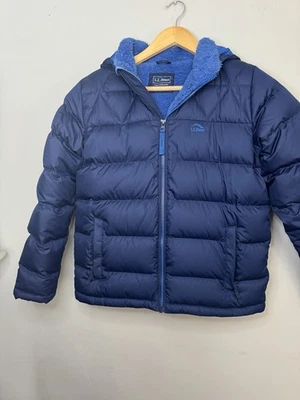 L.L. Abrigo chaqueta acolchada de plumón Bean para niños jóvenes talla L 14-16 forro polar azul marino Foto 1 de 4