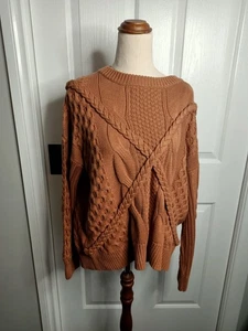 Feather And Noise Size M/L Brown Cotton Jumper - Picture 1 of 5
