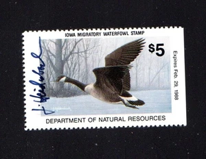 IOWA 1A16 WATERFOWL DUCK STAMP 1987 MNH ARTIST SIGNED - Picture 1 of 1