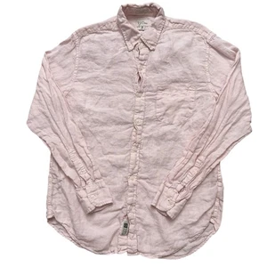 J.Crew Shirt Mens Size M Long Sleeve Baird McNutt Linen Classic Fit Pink - Picture 1 of 7