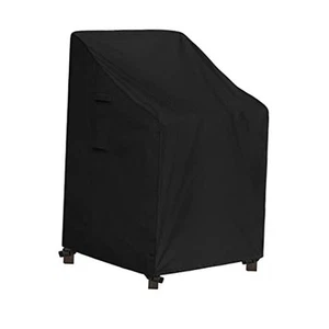 Stackable Patio Chair Cover UV Resistant Outdoor 1 Pack-28Wx36Dx47H Black - Picture 1 of 8