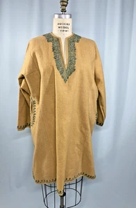 Vintage Wolle Tunika Shirt GR. LARGE bestickt Naher Osten Türkei Handarbeit - Bild 1 von 10