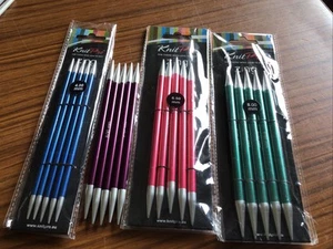 Knitpro Zing Double Pointed Needles~4mm,6mm,6.5mm & 8mm ~ 5 Each Pack - Picture 1 of 6