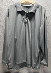 Ultra Club Gray Cool & Dry Long Sleeve Golf Polo T-Shirt Men's Size 2XL - Picture 1 of 7