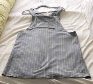 Atmosphere Grey Striped Pinafore Dress with Front Pocket Size 18 - Picture 1 of 6