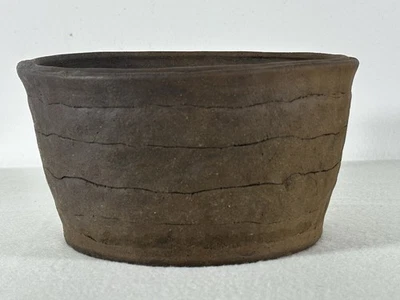 "Olla bonsai redonda sin esmaltar Tokoname japonesa usada - 7,25"" por 3,75""" Foto 1 de 4