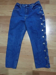 Pantalones de mezclilla vintage Lawman para mujer corte superior occidental lavado medio talla 17/18 - Imagen 1 de 8