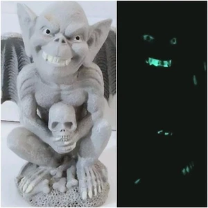 Halloween Gothic 8" Gargoyle Statue Glow In The Dark Decoration rare - Picture 1 of 9