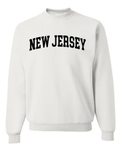 State of New Jersey College Style Black Fashion Unisex Crewneck Sweatshirt - Picture 1 of 3