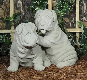 1408 Double Chinese Shar Pei Pup Puppy Dog Latex Fiberglass Mold Concrete - Bild 1 von 2