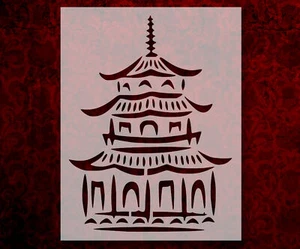 Chinese Pagoda Architecture Stencil 8.5 x 11 Inches (846) - Picture 1 of 1