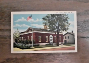 Union City Pennsylvania Postcard US Post Office Exterior c1940 Vintage - Picture 1 of 3