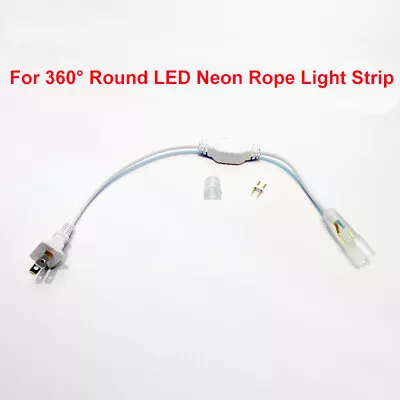 1Pcs 360° Round Power Cord Connector Cable for 360° LED Neon Rope Light - Image 1 of 4