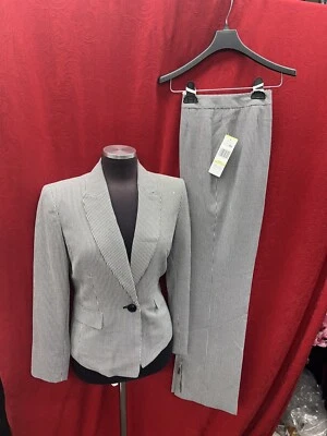 TRAJE PANTALÓN LESUIT//TALLA 10/ENTREPIERNA 32"/NUEVO CON ETIQUETA/MINORISTA $240/NEGRO/BLANCO Foto 1 de 2