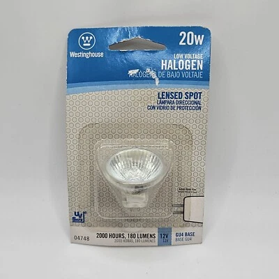 Westinghouse 20W Low Voltage Lensed Spot Bulb GU4 Base #04748 2800K 180 Lumens - Image 1 of 4