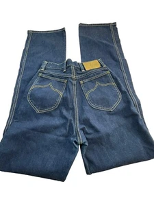 Vintage 70's Wrangler No Fault Blue Jeans 26x34 High Rise Wide Leg Actual 24X33 - Picture 1 of 10