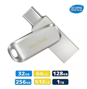 SanDisk Ultra Dual Drive Luxe USB Type-C & Type-A (SDDDC4) 256GB 512GB 1TB lot - Picture 1 of 14