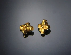 1 pcs. of HANDMADE 18K ANTIQUE STYLE SOLID GOLD BEAD INDIA - Picture 1 of 2