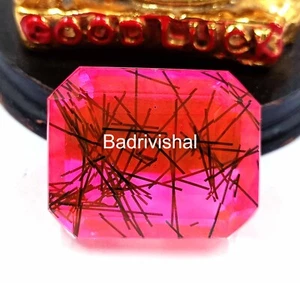 114 Ct Emerald Cut Bi-Color Rutilated Quartz Certified Loose Gemstone 4JUI - Picture 1 of 9