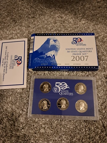 2007 UNITED STATES MINT 50 STATE QUARTERS PROOF SET 5 COINS Cover