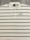 Dunning Polo Style Performance Golf Shirt  2XL  White/Green/Gray Stripes