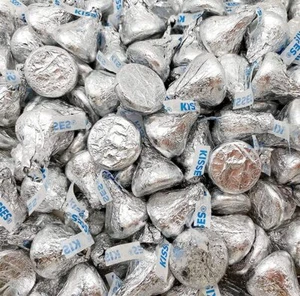 HERSHEY'S KISSES Silver Milk Chocolate Candy, Bulk Pack 2 Pounds - Picture 1 of 5