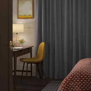 ⚡️ 1pc 50"W x 84"L Blackout Aruba Linen Gray Window Curtain Panel By Threshold - Picture 1 of 5