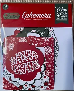 Carta Echo Park SALUTI DI NATALE N. 2 Pezzi Effimeri~BELLO~Spedizione Veloce! - Foto 1 di 2
