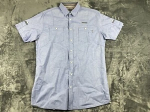 Mish Mash Shirt Men’s L Blue Chef Cook Kitchen Uniform Button Up - Picture 1 of 8