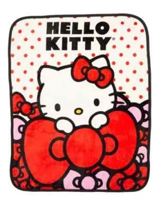 NEW Hello Kitty DOTS OF FUN Kids' 40in x 50in Silky Soft Throw Blanket - Picture 1 of 7