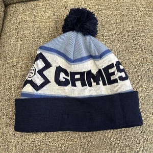 X Games Winter Stocking Beanie Hat Cap Made in Canada Blue White - Picture 1 of 5