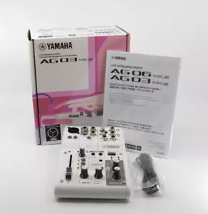 YAMAHA AG03MK2 Live Streaming Mixer 3-Channel USB Interface White - Picture 1 of 7