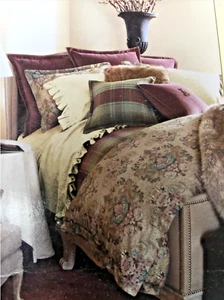 Neu in Verpackung 185 $ Ralph Lauren Margeaux King-Bettrock pflaume mehrfarbig Paisley Baumwolle - Bild 1 von 5