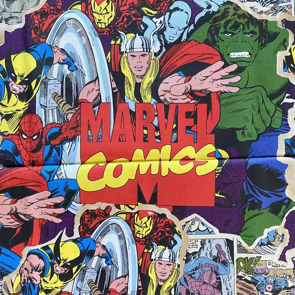 Marvel Comics Superhero 1 Yard Cotton Fabric Camelot Fabrics Quilting Crafts  - Image 1 of 4