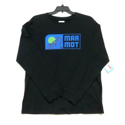 Camiseta MARMOT Manga Larga VERANO SOL MONTAÑA Negra Brezo Suave ¡NUEVA CON ETIQUETAS! Talla L Foto 1 de 4