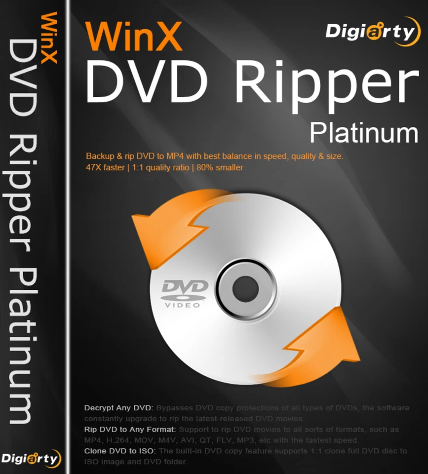 Digiarty WinX DVD Ripper Platinum zeitlich unbegrenzte Lizenz Garantie Download - Bild 1 von 1