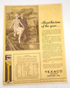 Texaco Schmierungstabelle Magazin Ad 1928 & Congoleum Gold Siegel Kunst-Teppiche Ad - Bild 1 von 10