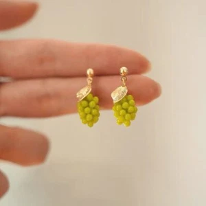 Lovely Grape Earrings Fashion Grape Dangle Earrings Grape Ear Studs Summer - Picture 1 of 12