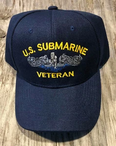 EE. UU. Gorra de pelota SUBMARINE VETERAN Silver Dolphins Navy Sub Service sombrero veterinario azul - Imagen 1 de 2