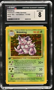 CGC 8 GERMAN Nidoking 1999 Base Set - 1st Edition 11/102 Holo Pokemon Card - Picture 1 of 2