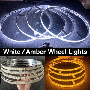 Luces LED de anillo de rueda de camión ámbar blanco puro de 15,5"" luz de señal de giro - Imagen 1 de 11