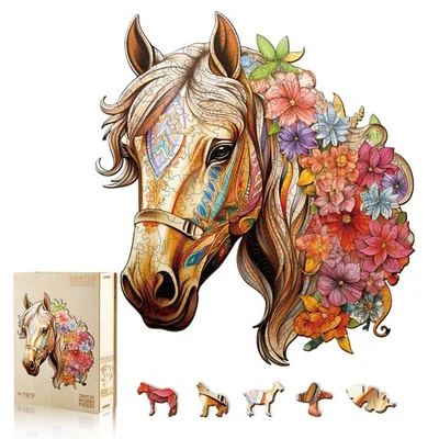 Wooden Puzzle for Adults, Wooden Horse Puzzle, Wood Puzzles Adult, Birthday for - Image 1 of 4