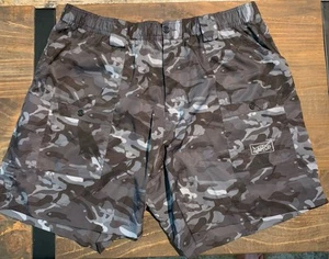 AFTCO Mens Shorts 42 Black/Gray Camo Cargo Fishing Apparel - Picture 1 of 6