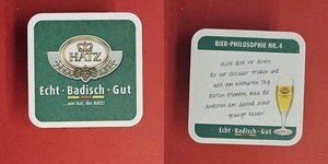 Hatz Bier-Philosophie Nr. 4 Brauerei Bierdeckel Bier - Picture 1 of 1