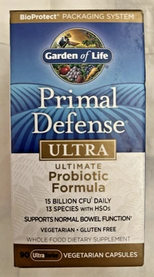 Garden of Life Primal Defense Fórmula Ultra Probiótica 90 Cápsulas Vegetarianas 2/26 Foto 1 de 3