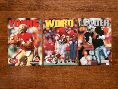 1992 SkyBox Football, Two-card Lot, mostly NM - Image 1 of 2
