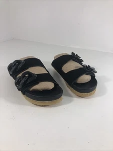 Neu Tory Burch Damengröße 6 Zweiband-Pantoletten schwarzes Leder - Bild 1 von 7
