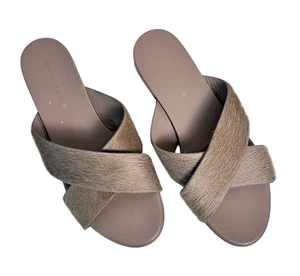 Jenni Kayne Damen Ponyhaar Crossover Slipper Sandalen Gr. 39 oder US 9 - Bild 1 von 7