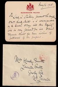 1915 WWI BUCKINGHAM PALACE Queen Mary & Flannel Shirts for Men, Env. GVR Cypher - Picture 1 of 2