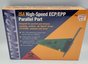 INTEK21 High-Speed ECP/EPP Parallel Port Card CompUSA TK9901 ISA NOS Retro - Picture 1 of 6
